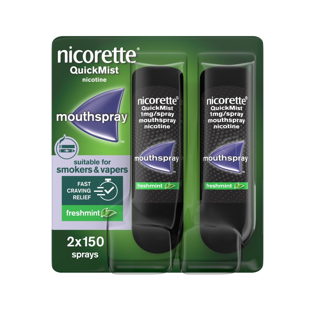 Nicorette QuickMist Freshmint 1mg Mouth Spray Duo Pack Image 1