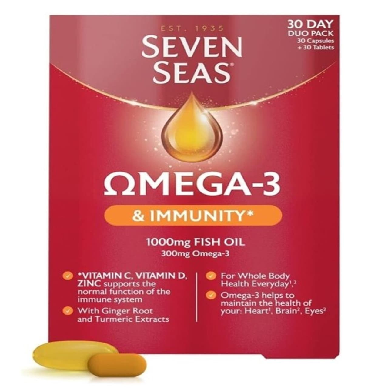 Seven Seas Omega 3 & Immunity 30 Capsules + 30 Tablets Image 1