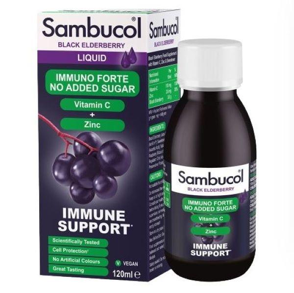 Sambucol Immuno Forte No Added Sugar Liquid 120ml Image 1