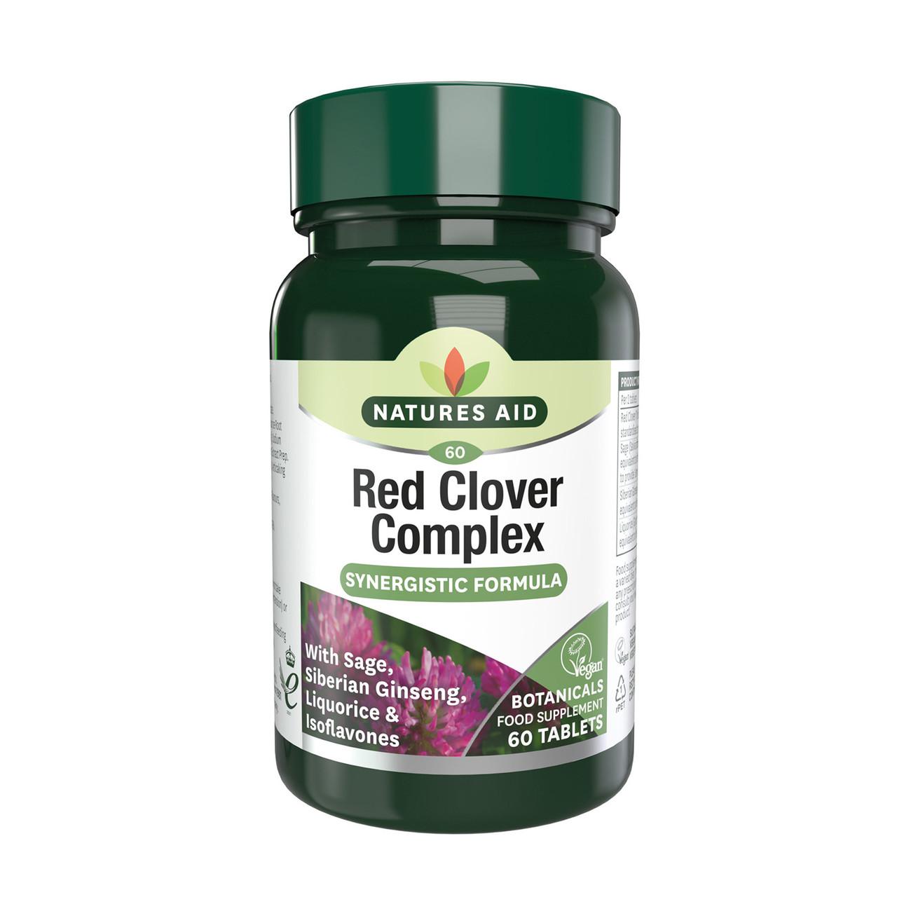 Natures Aid Red Clover Complex with Sage, Siberian Ginseng & Liquorice 60 Tablets Image 1