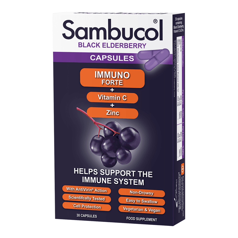Sambucol Immuno Forte Black Elderberry Capsules 30 Capsules Image 1