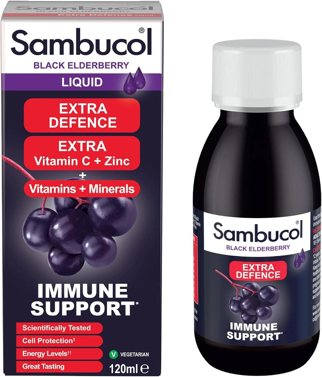 Sambucol Extra Defence Black Elderberry Liquid 120ml Image 1