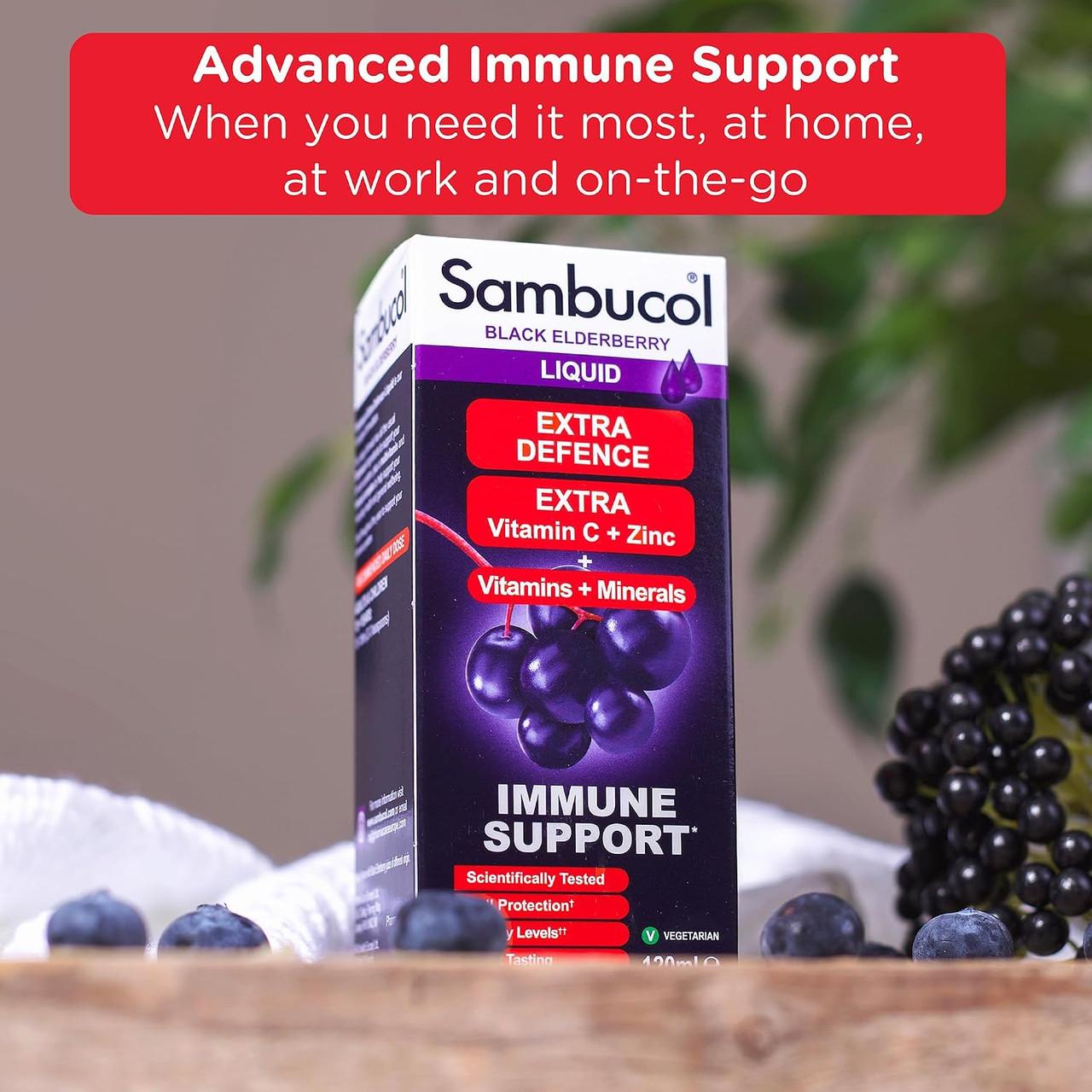 Sambucol Extra Defence Black Elderberry Liquid 120ml Image https://cdn11.bigcommerce.com/s-g585yu857h/images/stencil/1280w/products/4483/38040/81QIiy5QgyL._AC_SL1500___53009.1787329694.jpg1