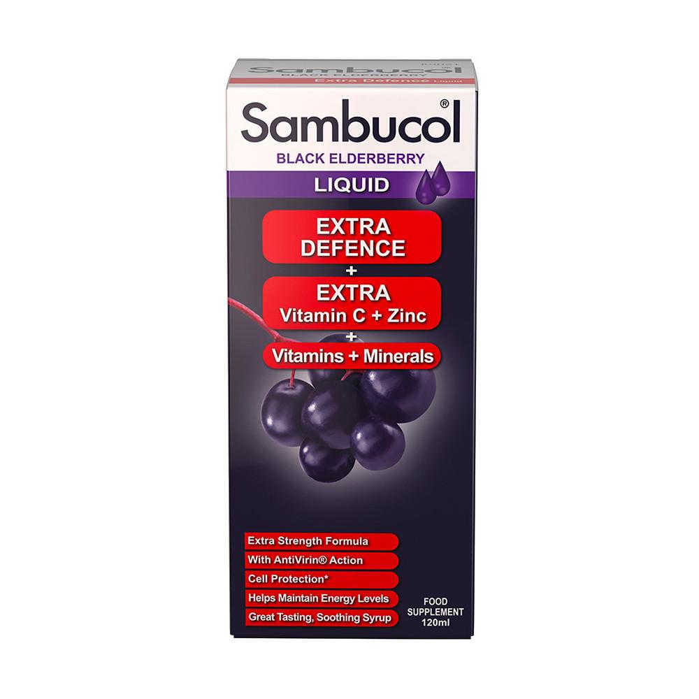 Sambucol Extra Defence Black Elderberry Liquid 120ml Image 1