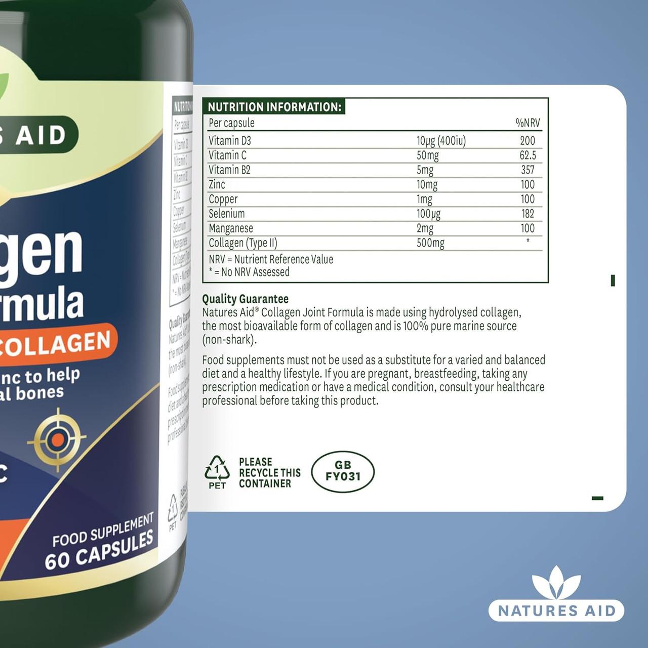 Natures Aid Collagen Joint Formula with Vitamin D3 & Zinc, plus Copper, Manganese & Vitamin C 60 VCaps Image https://cdn11.bigcommerce.com/s-g585yu857h/images/stencil/1280w/products/4492/35250/71YvCUD2gfL._AC_SL1500___96353.1784881703.jpg1