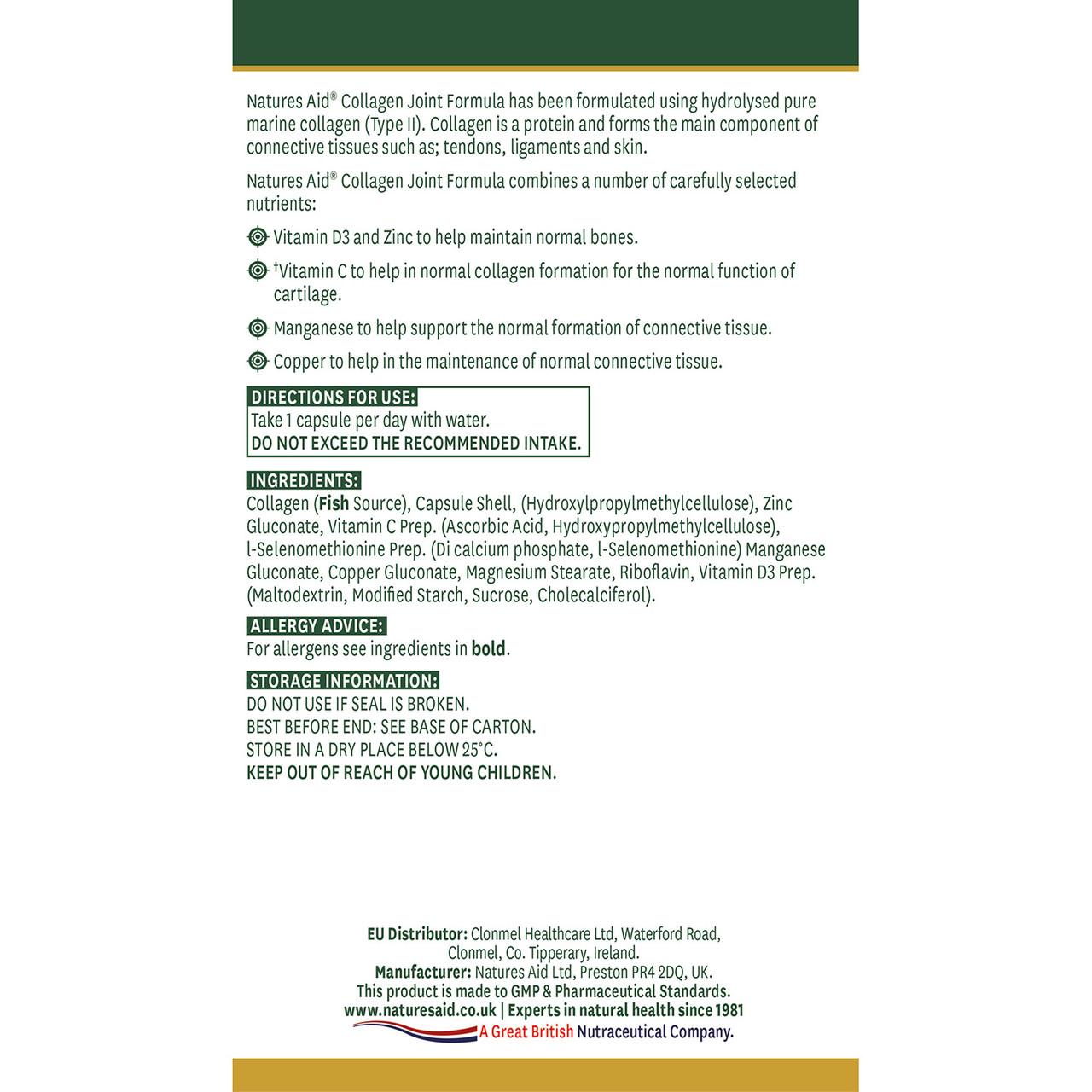 Natures Aid Collagen Joint Formula with Vitamin D3 & Zinc, plus Copper, Manganese & Vitamin C 60 VCaps Image https://cdn11.bigcommerce.com/s-g585yu857h/images/stencil/1280w/products/4492/8427/Natures-Aid-Collagen-Joint-Formula-with-Vitamin-D3-%26-Zinc_-plus-Copper_-Manganese-%26-Vitamin-C__58845__43617.1781536632.jpg1