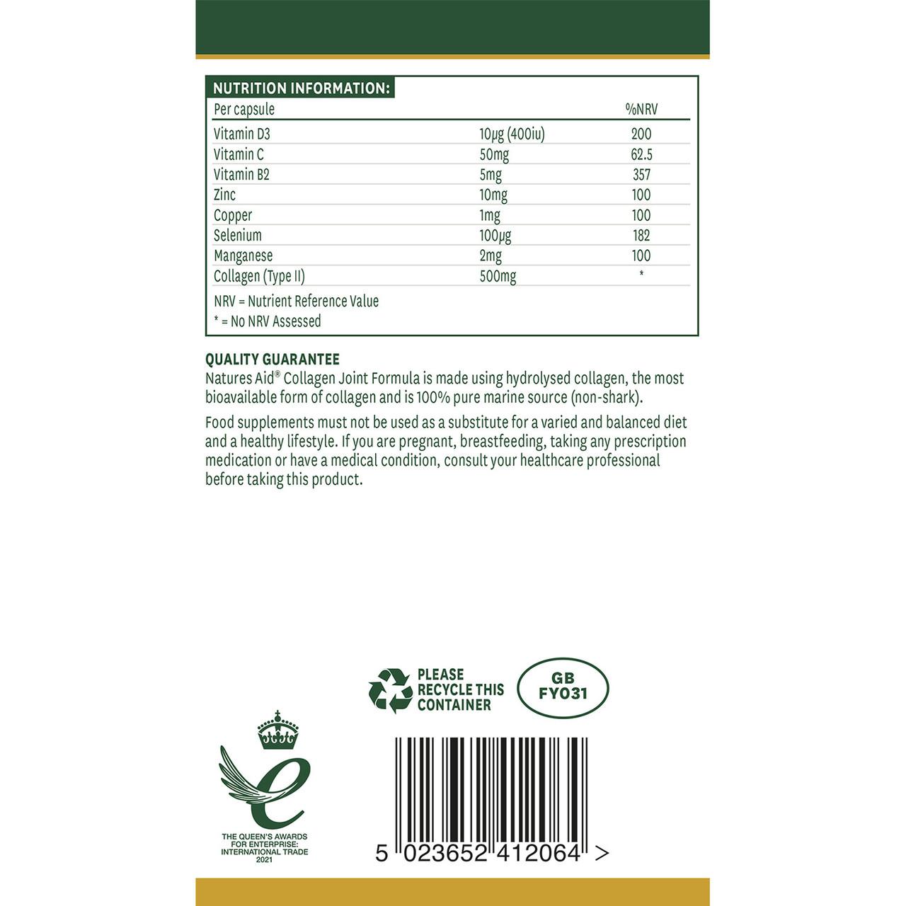 Natures Aid Collagen Joint Formula with Vitamin D3 & Zinc, plus Copper, Manganese & Vitamin C 60 VCaps Image https://cdn11.bigcommerce.com/s-g585yu857h/images/stencil/1280w/products/4492/8428/Natures-Aid-Collagen-Joint-Formula-with-Vitamin-D3-%26-Zinc_-plus-Copper_-Manganese-%26-Vitamin-C__49464__19091.1740668046.jpg1
