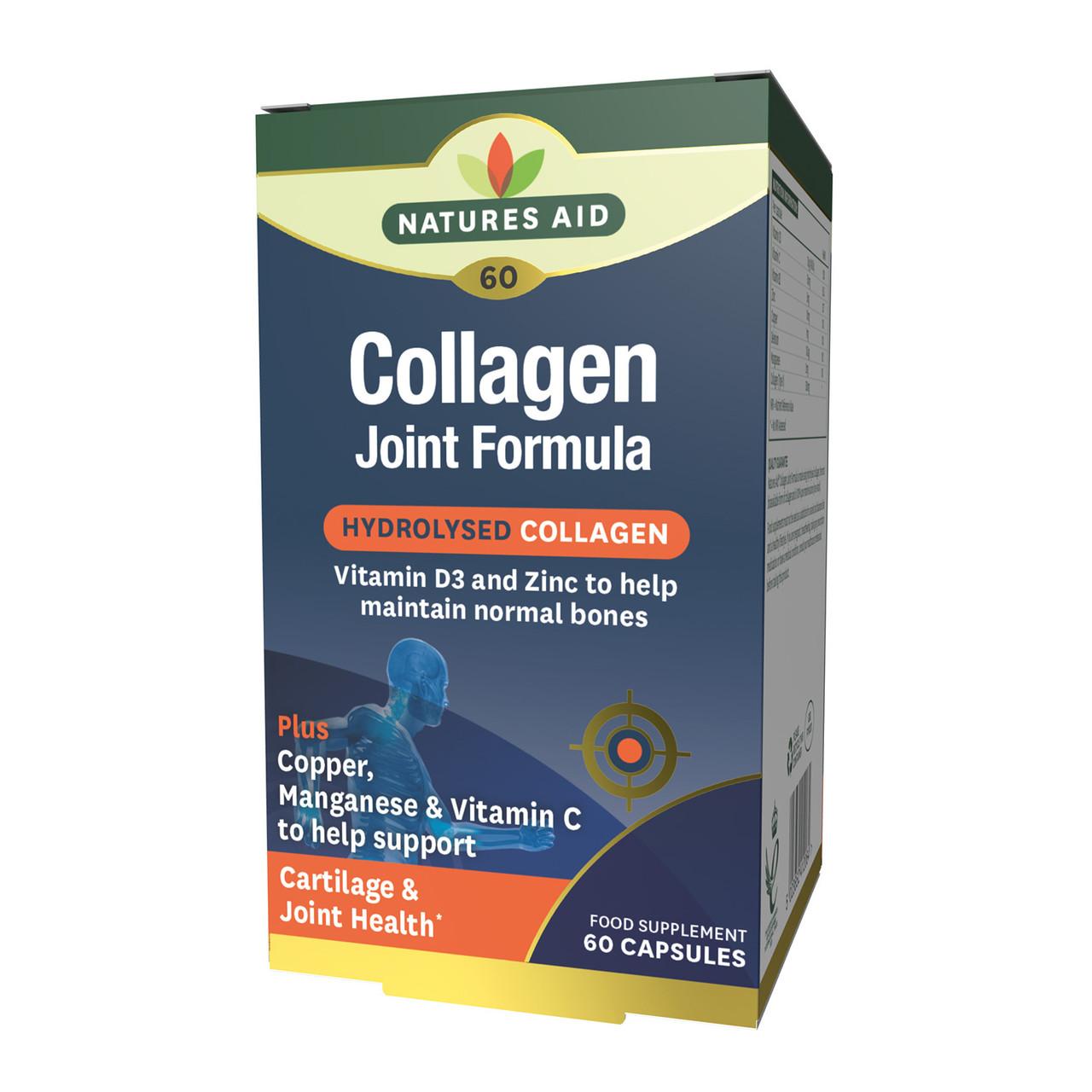 Natures Aid Collagen Joint Formula with Vitamin D3 & Zinc, plus Copper, Manganese & Vitamin C 60 VCaps Image 1