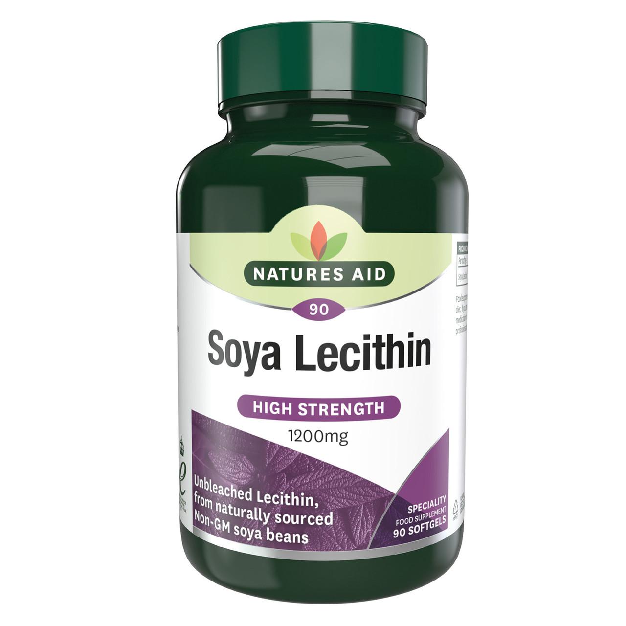 Natures Aid Soya Lecithin 1200mg 90 Softgels Image 1