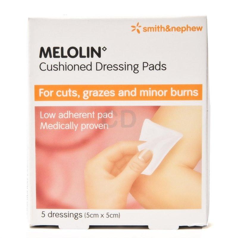 Melolin Cushioned Dressing Pads 5cmx5cm 5 dressings Image 1