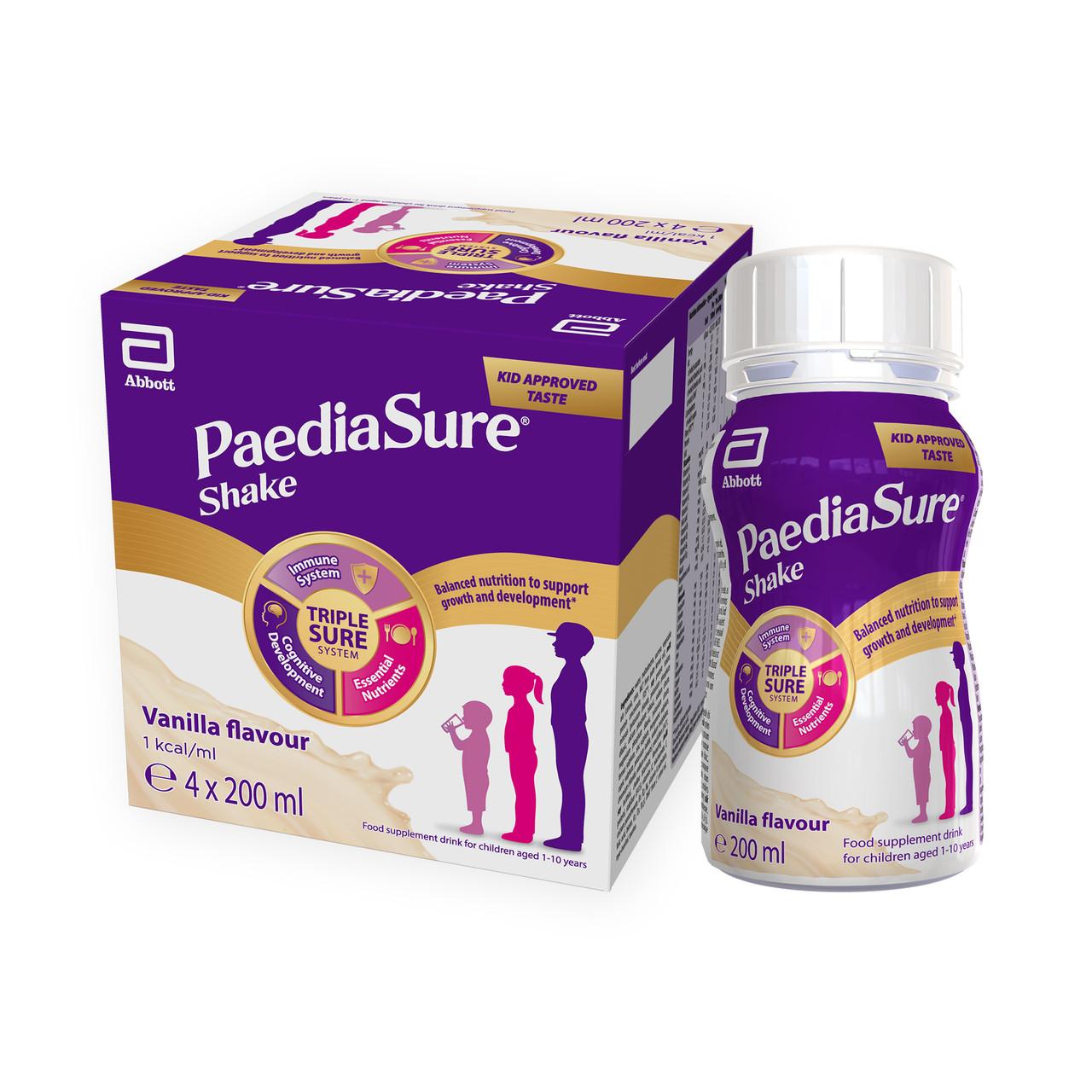 PaediaSure Shake Vanilla Flavour Multivitamin Drink for Kids 4 x 200ml Image 1