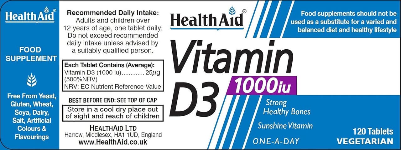 HealthAid Vitamin D3 1000iu 120 Tablets Image https://cdn11.bigcommerce.com/s-g585yu857h/images/stencil/1280w/products/4544/37791/712Xn5xvKkL._AC_SL1500___22979.1787325074.jpg1