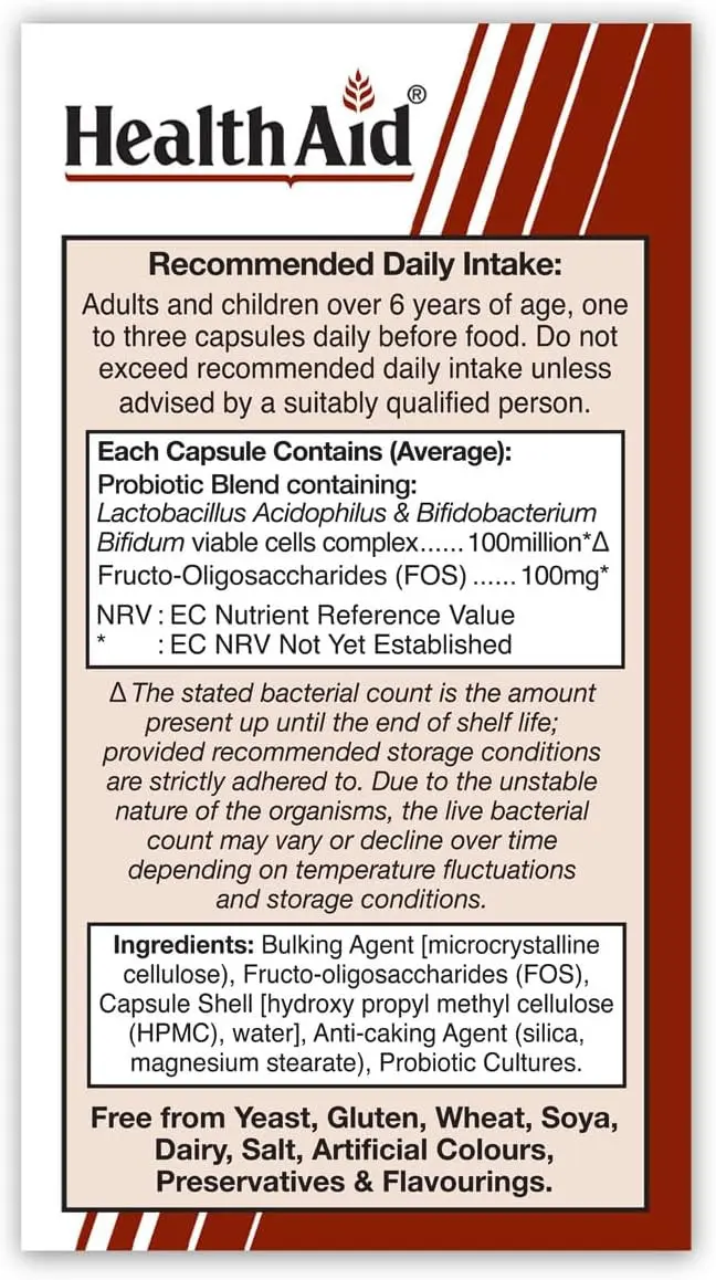 HealthAid Acidophilus Probiotic with FOS 60 Capsules Image https://cdn11.bigcommerce.com/s-g585yu857h/images/stencil/1280w/products/4572/37787/71rVPwyCWfL._AC_SL1200___50766.1787324859.jpg1