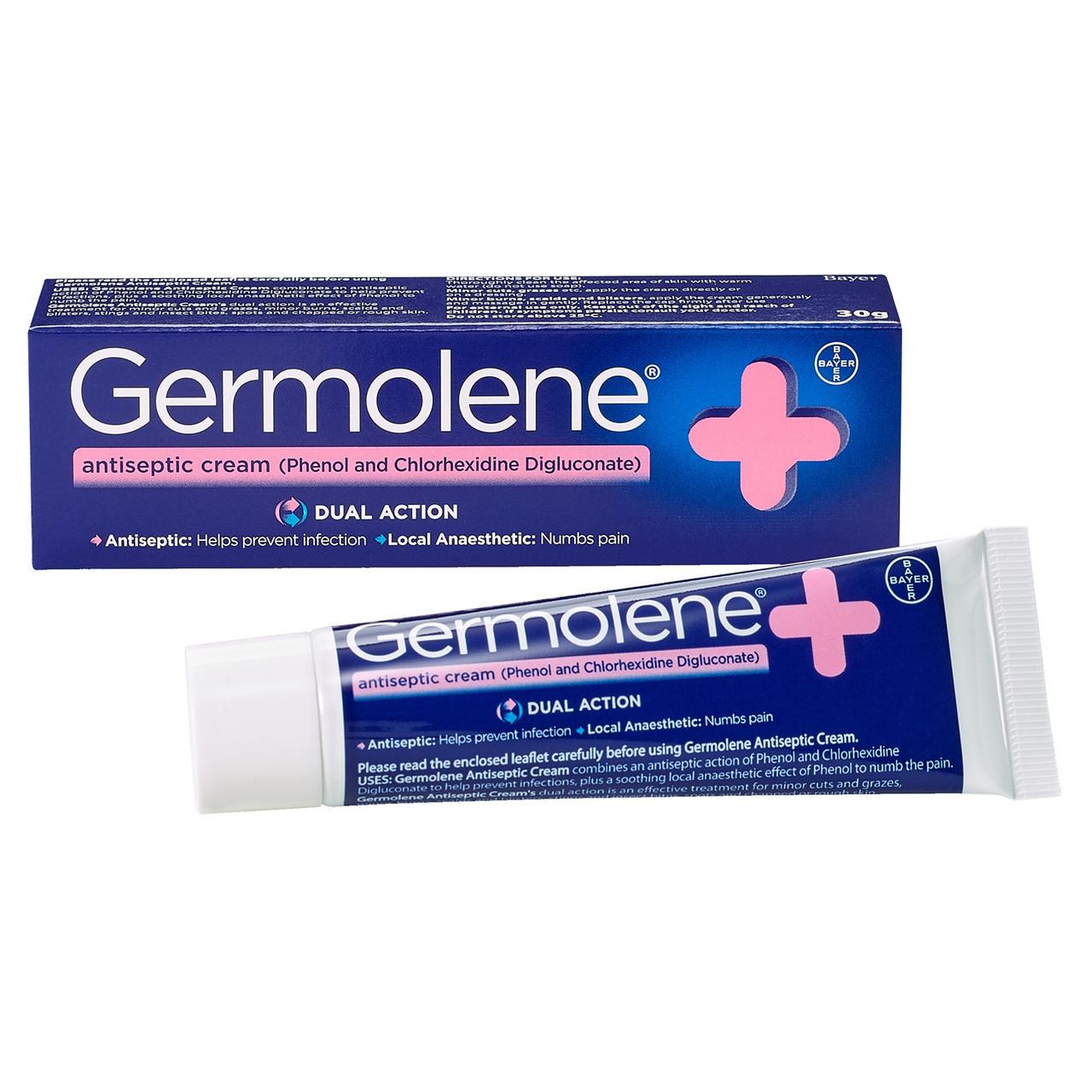 Germolene Dual Action Antiseptic Cream 30g Image https://cdn11.bigcommerce.com/s-g585yu857h/images/stencil/1280w/products/4596/8694/Germolene-Dual-Action-Antiseptic-Cream__02812__87794.1740668052.jpg1