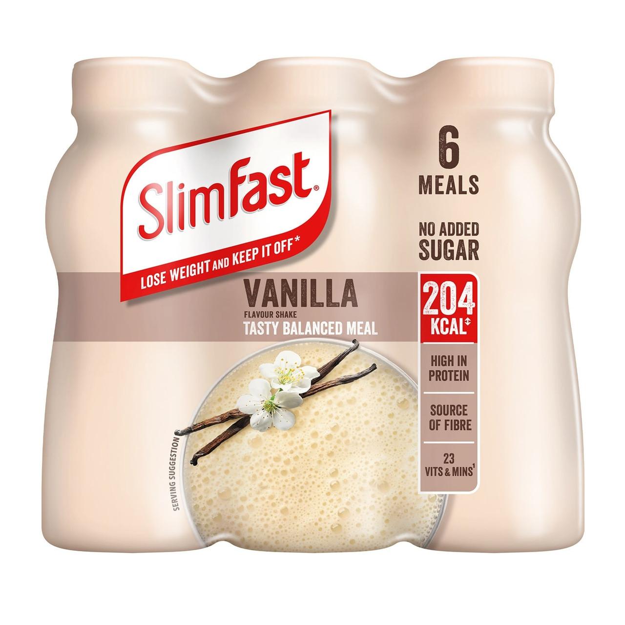 SlimFast Milkshake Multipack Bottle Vanilla 6x325ml Image 1
