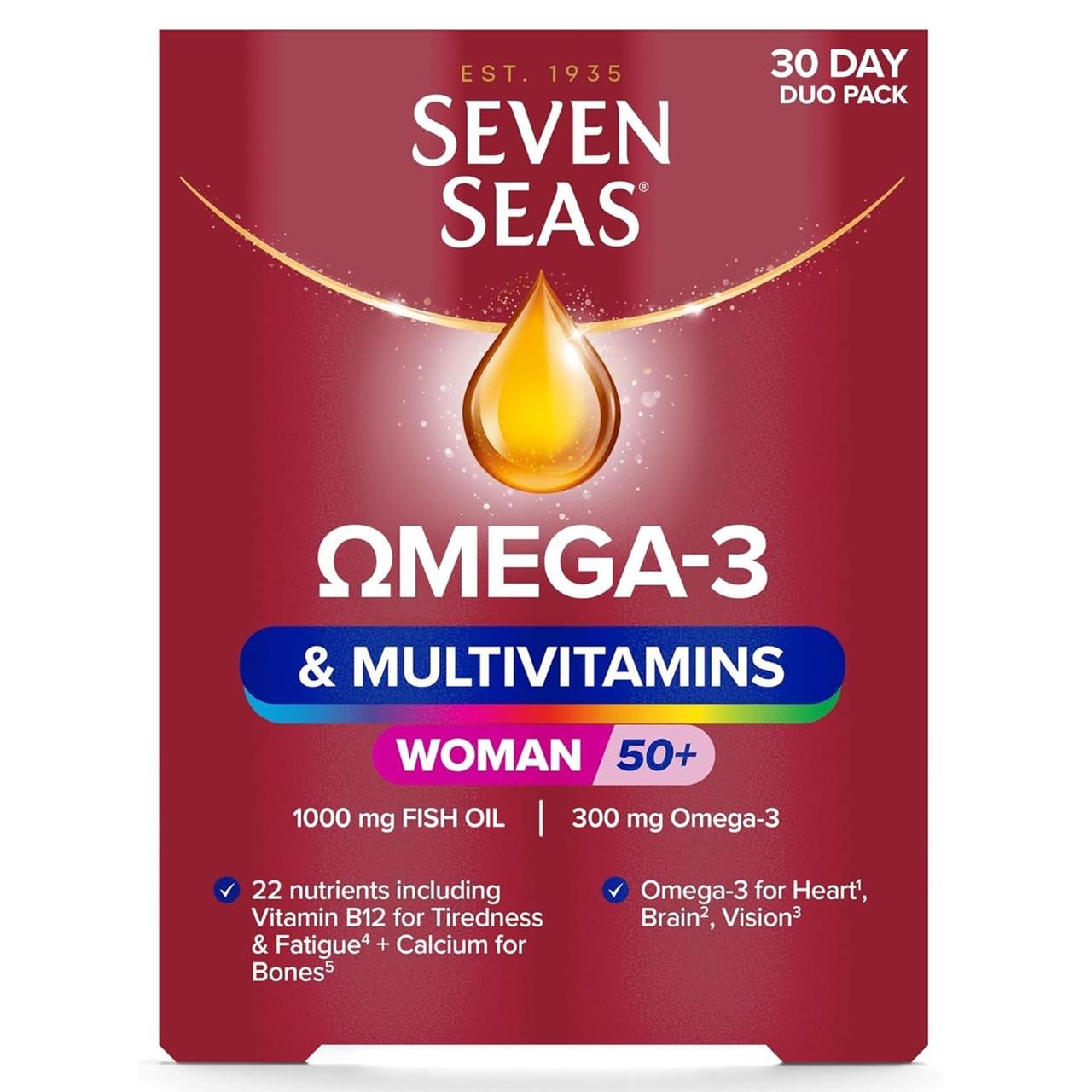 Seven Seas Omega 3 & Multivitamins Woman 50+ 30 Capsules + 30 Tablets Image 1