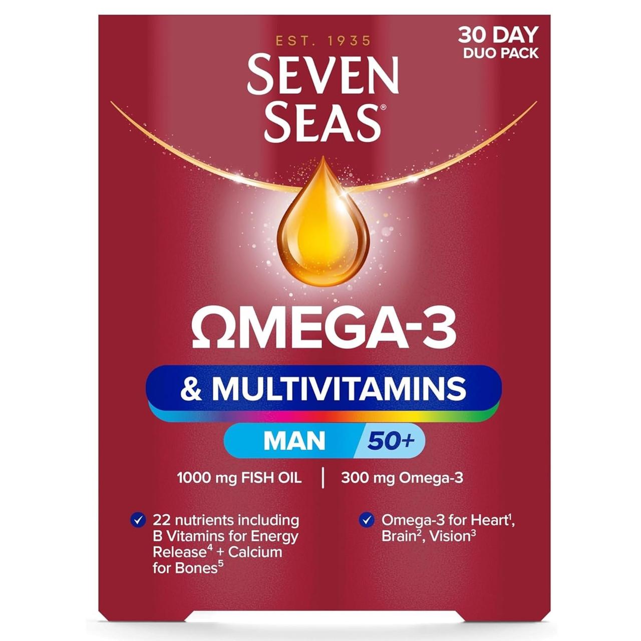 Seven Seas Omega 3 & Multivitamins For Men 30 Tablets + 30 Capsules Image 1