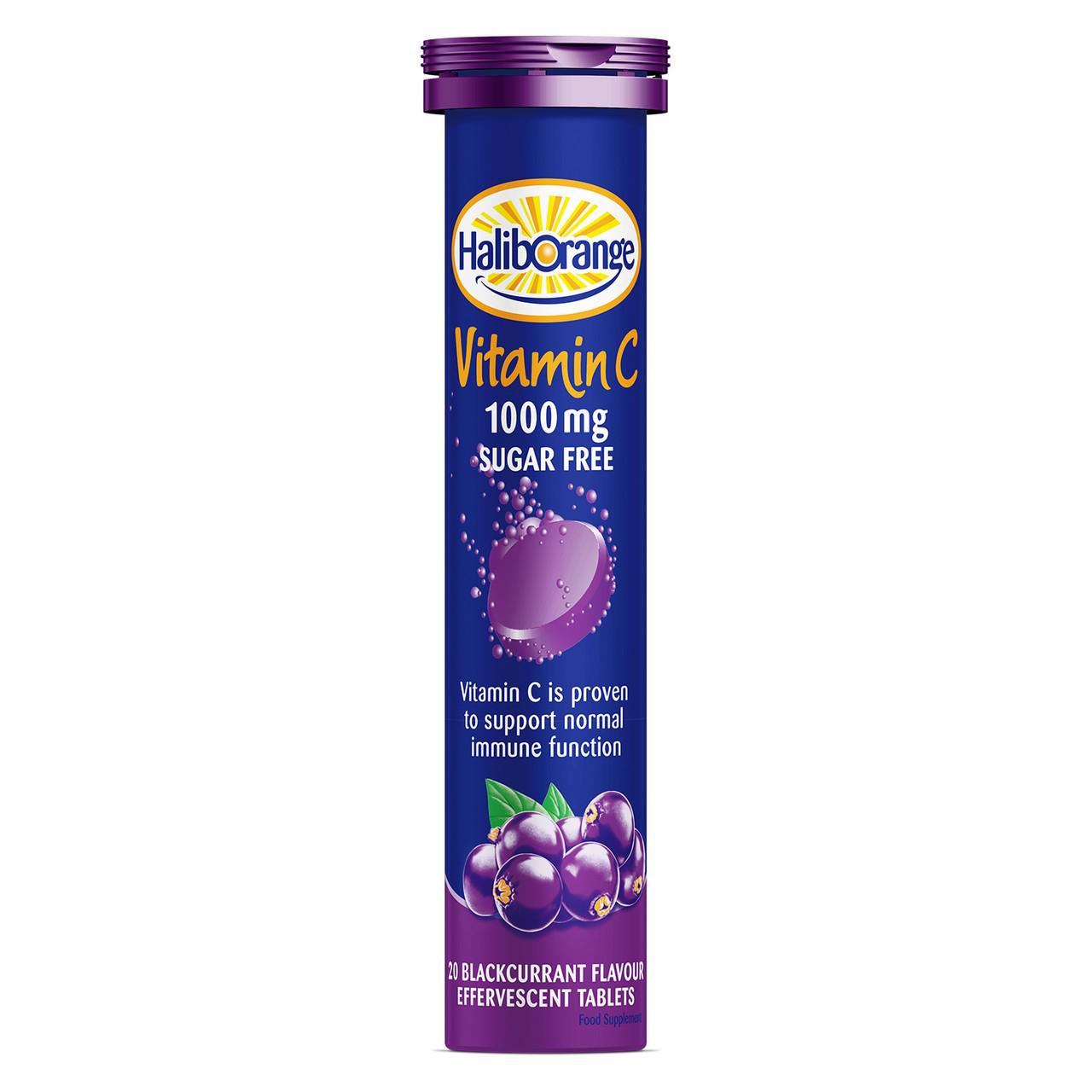 Haliborange Vitamin C Effervescent Blackcurrant Sugar Free 20 Tablets Image 1