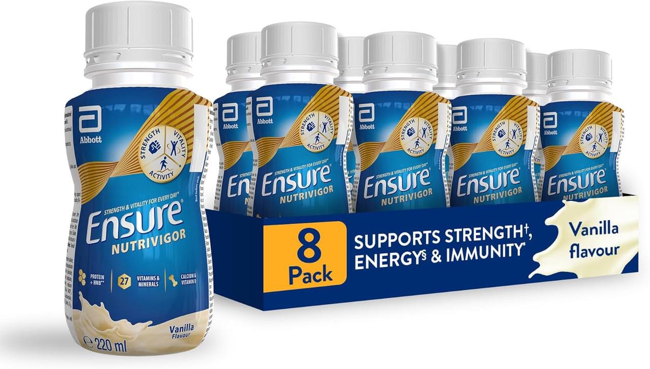 Ensure NutriVigor Nutritonal Shake Ready To Drink Vanilla Flavour 220ml x 12 Image 1