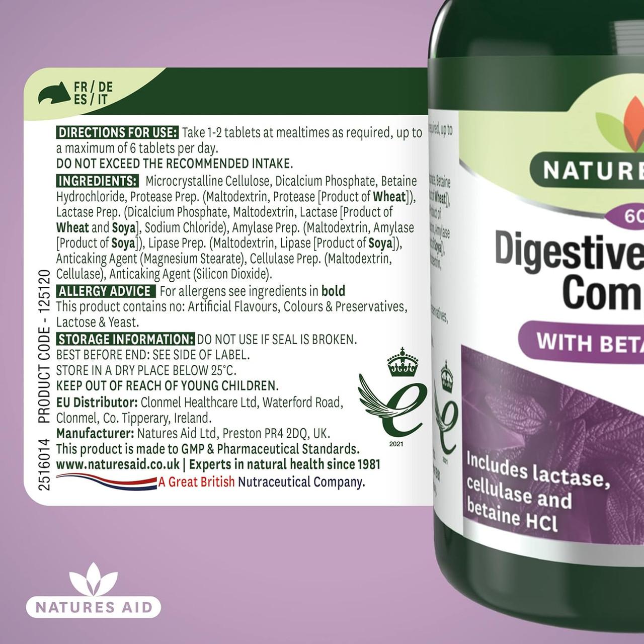 Natures Aid Digestive Enzyme Complex (with Betaine HCI) 60 Tablets Image https://cdn11.bigcommerce.com/s-g585yu857h/images/stencil/1280w/products/4723/30069/81OztLB4GvL._AC_SL1500___31012.1777638055.jpg1