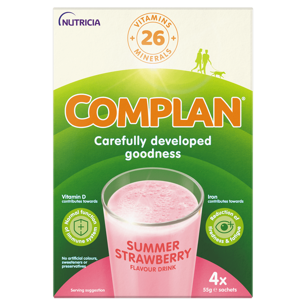 Complan Strawberry Nutritional Drink 4 x 55g Sachets Image https://cdn11.bigcommerce.com/s-g585yu857h/images/stencil/1280w/products/4745/8985/Complan-Strawberry-Nutritional-Drink-__61641__52482.1740668068.png1