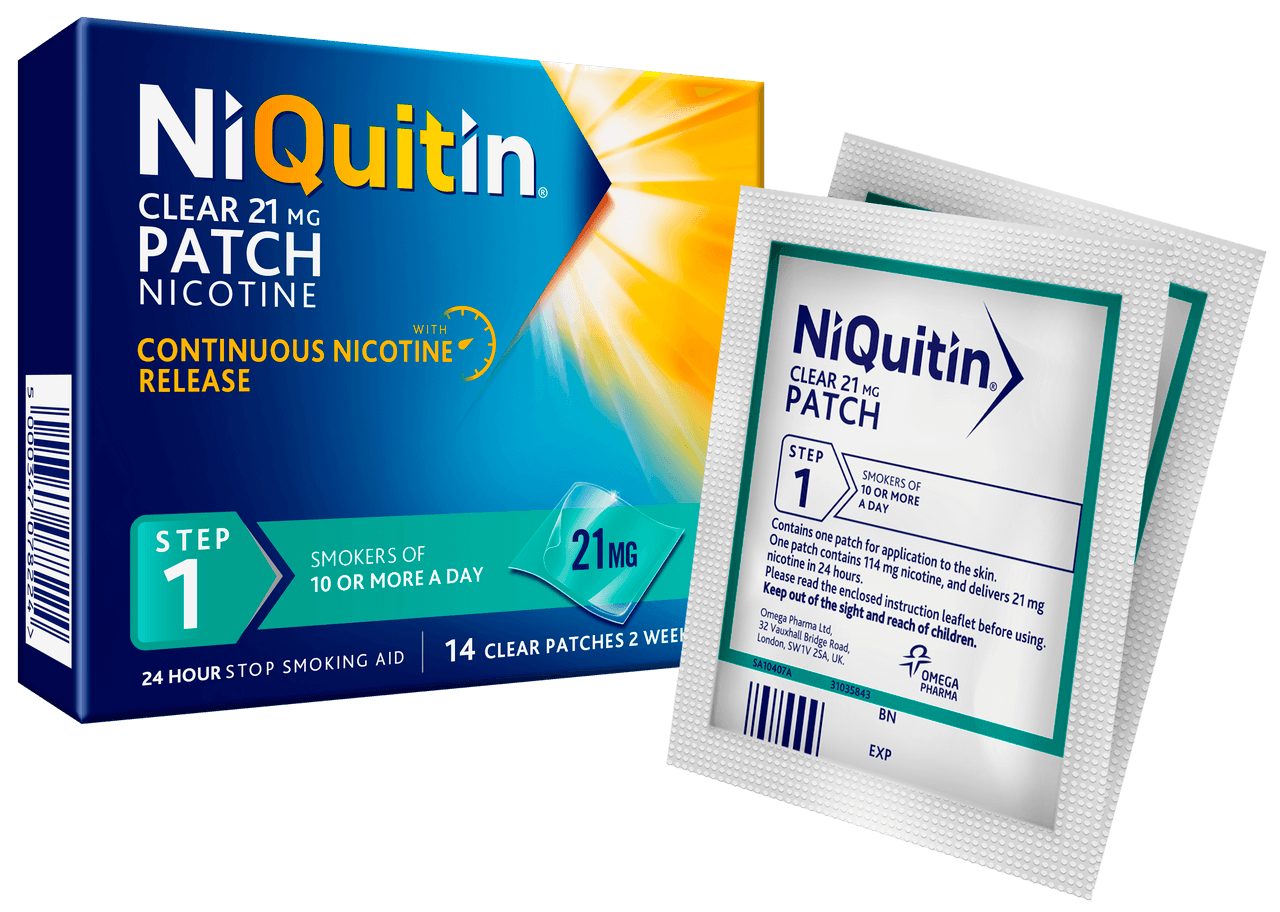 NiQuitin Clear 21mg 14 Patches Step One Image 1