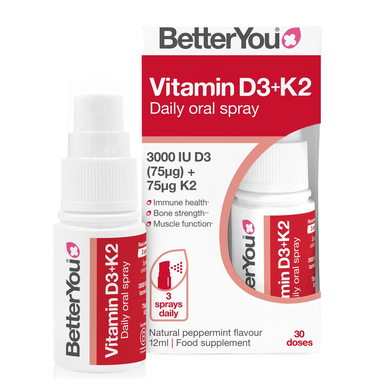 BetterYou Dlux+ Vitaman D + K2 Oral Spray 12ml Image 1