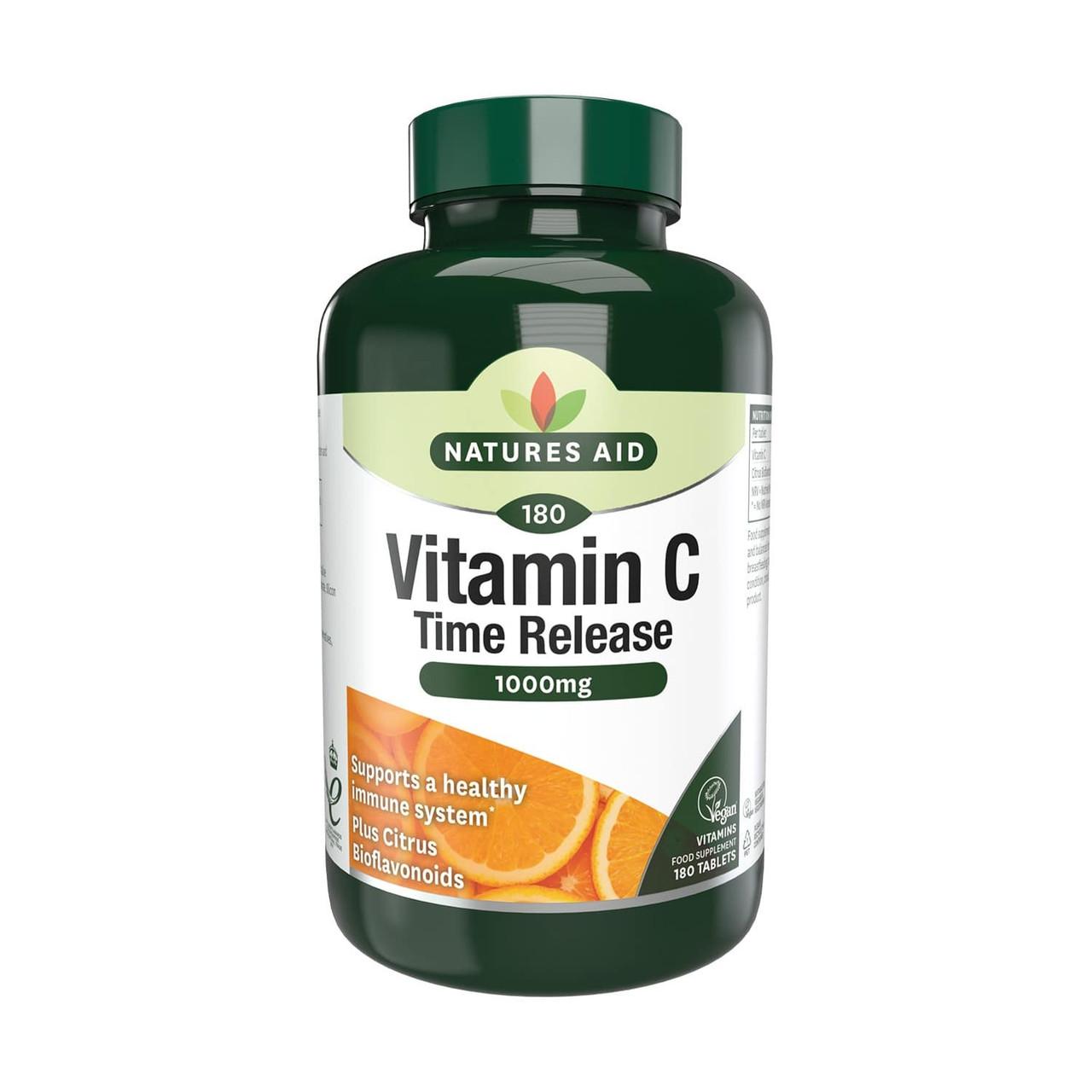 Natures Aid Vitamin C 1000mg Time Release 180 Tablets Image 1