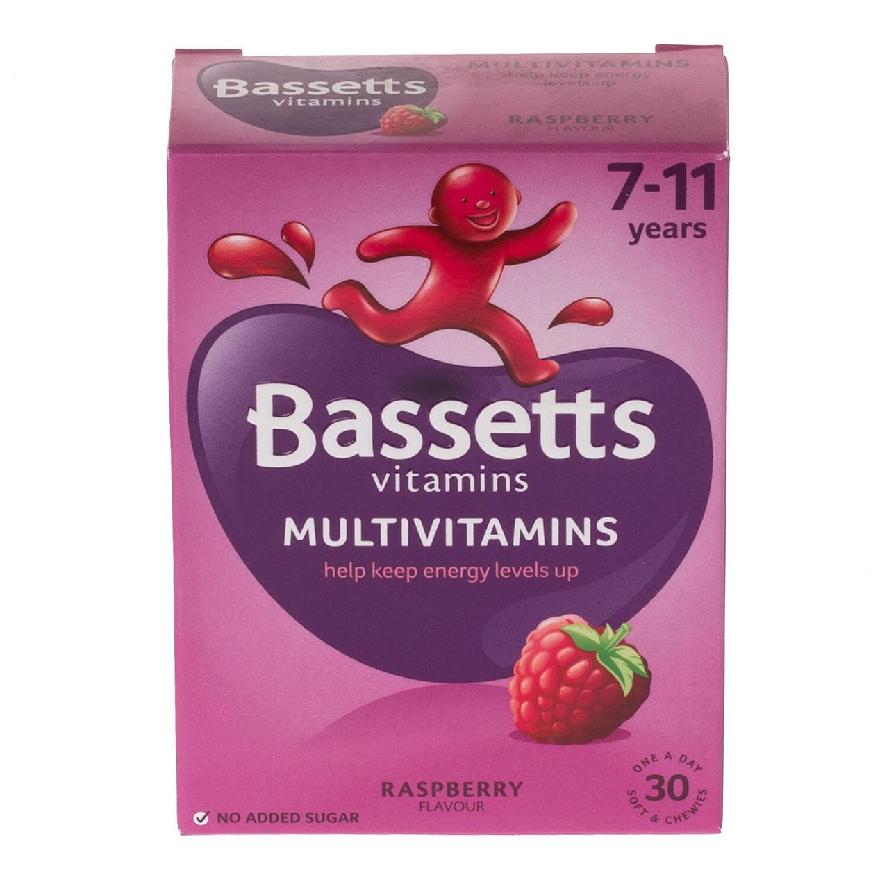 Bassetts Multivitamins For 7-11 Years Raspberry Flavour 30 Chewy Multivitamins Image 1