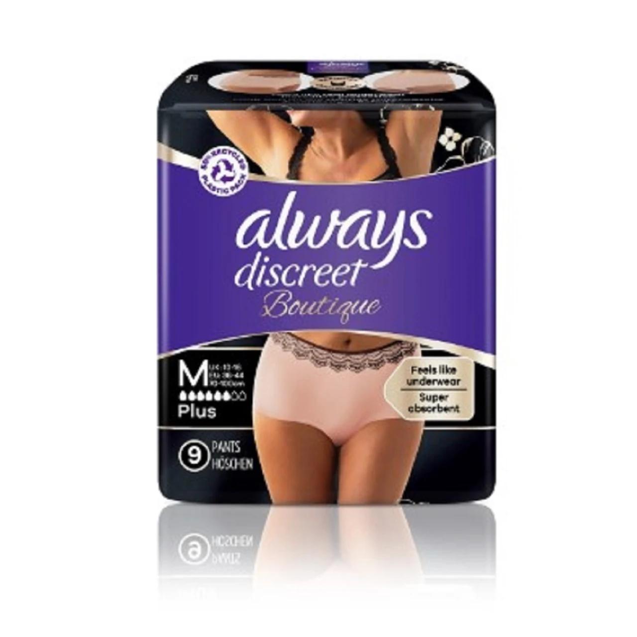 Always Discreet Boutique Incontinence Pants Women Beige Plus Medium 9 Pants Image 1