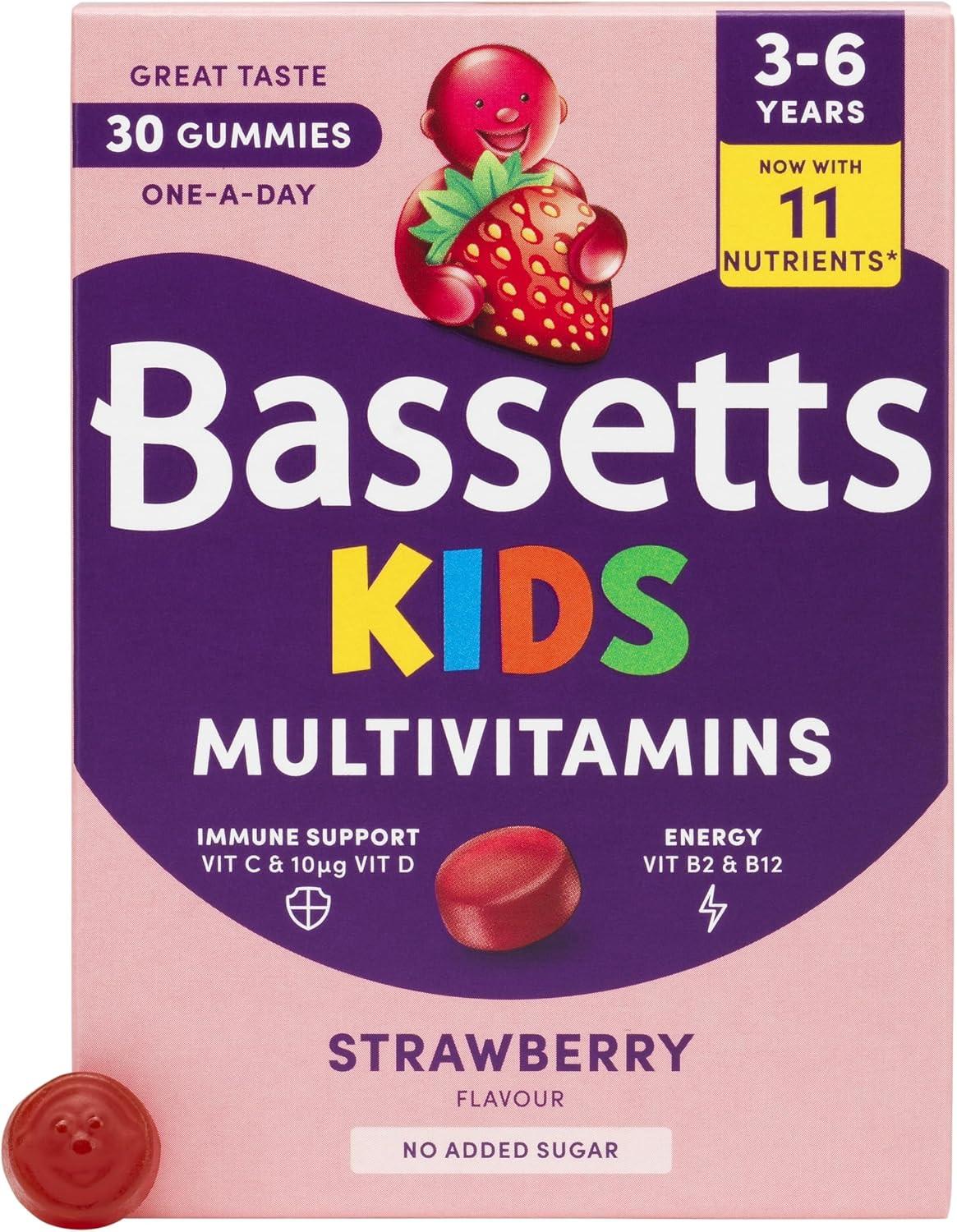 Bassetts Multivitamins For 3-6 Years Strawberry Flavour 30 Soft & Chewy Multivitamins Image 1