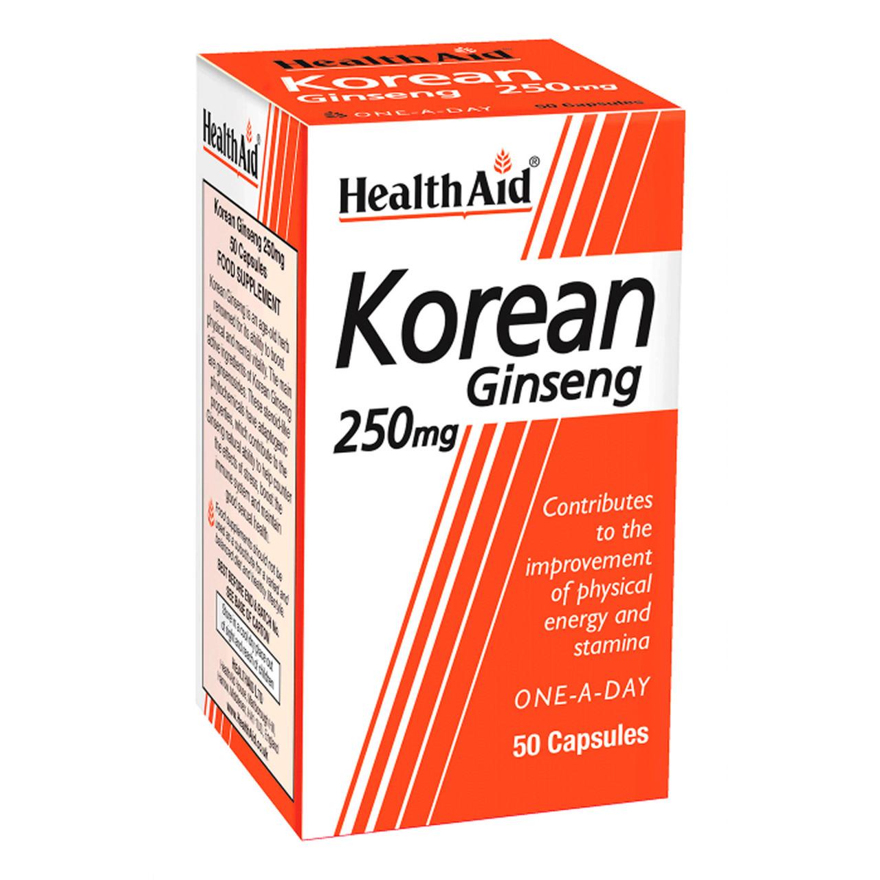 HealthAid Korean Ginseng 250mg 50 Capsules Image 1