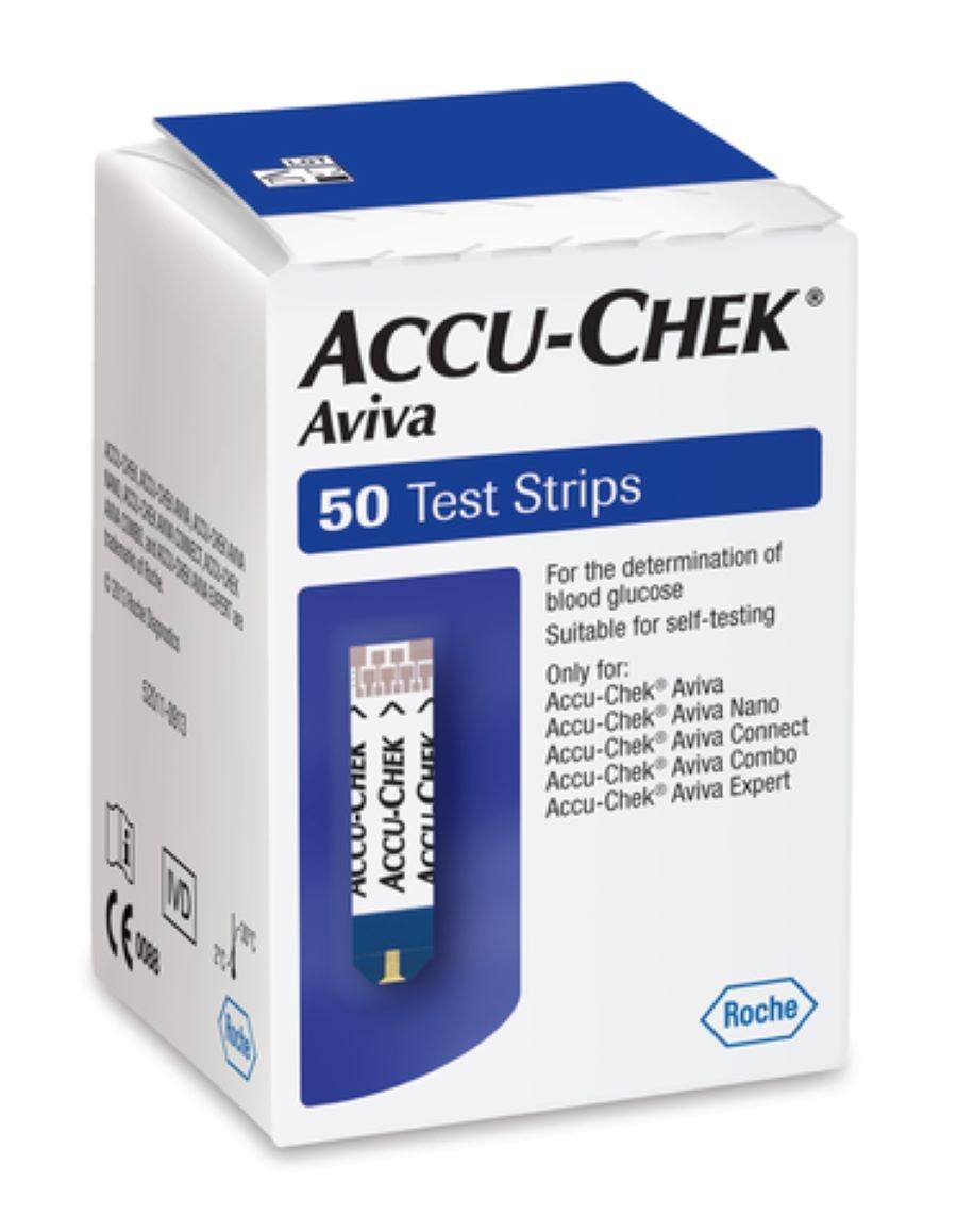 Accu-Chek Aviva Glucose Test Strips 50 Pack Image 1