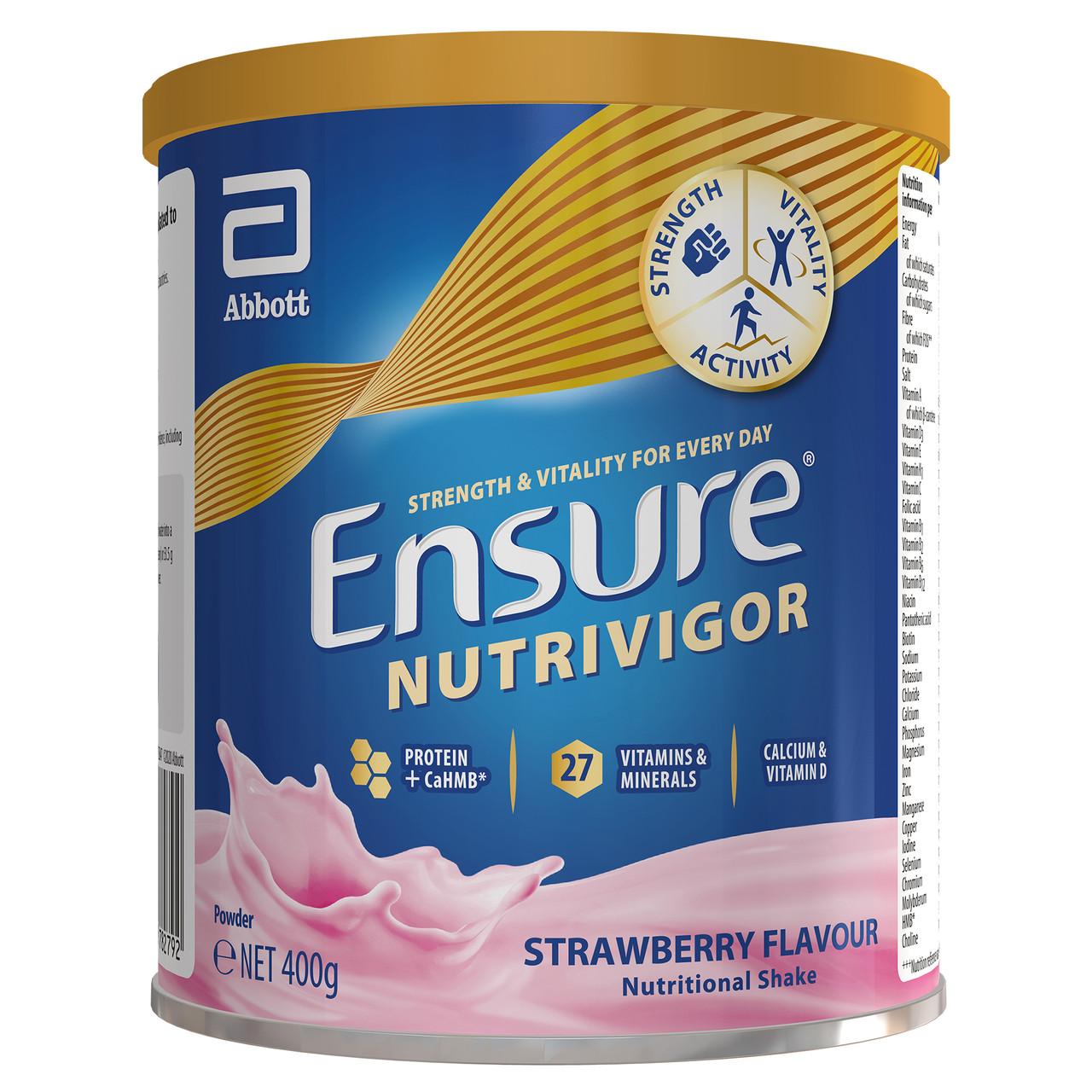 Ensure NutriVigor Shake Strawberry Flavour 400g Image 1