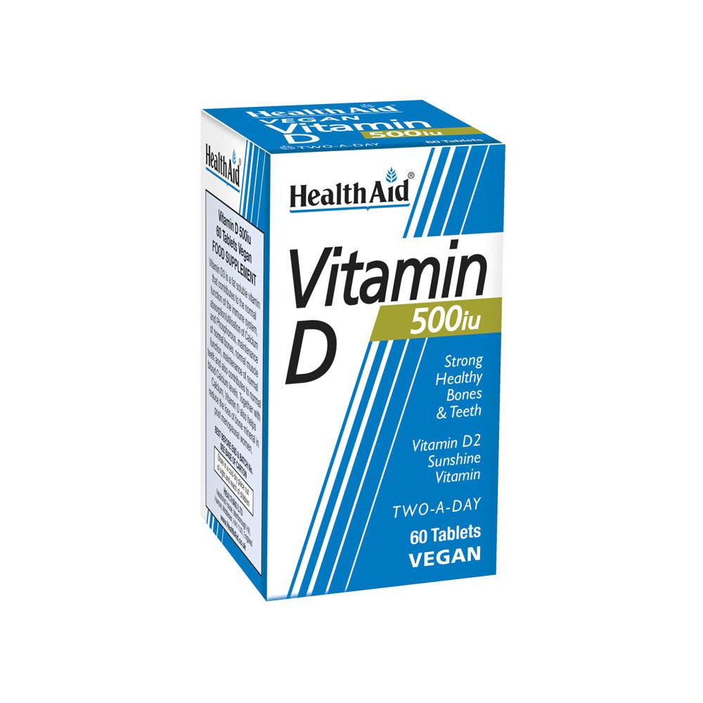 HealthAid Vitamin D 500iu 60 Tablets Image 1