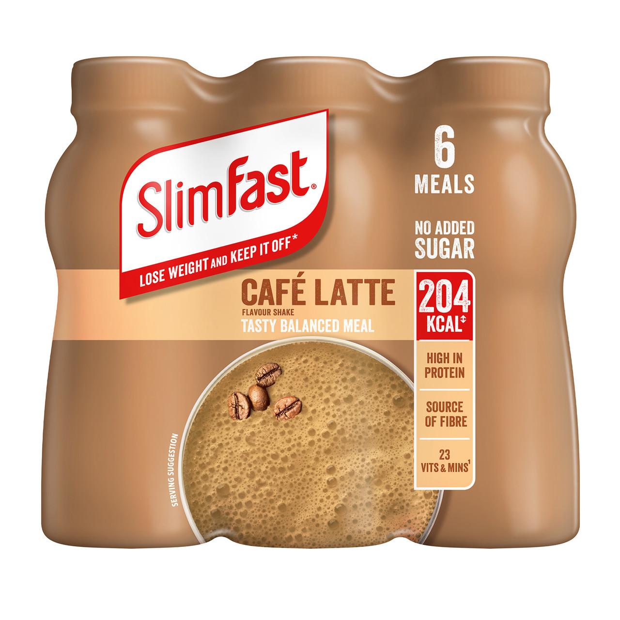 SlimFast Milkshake Multipack Bottle Cafe Latte 6x325ml Image 1