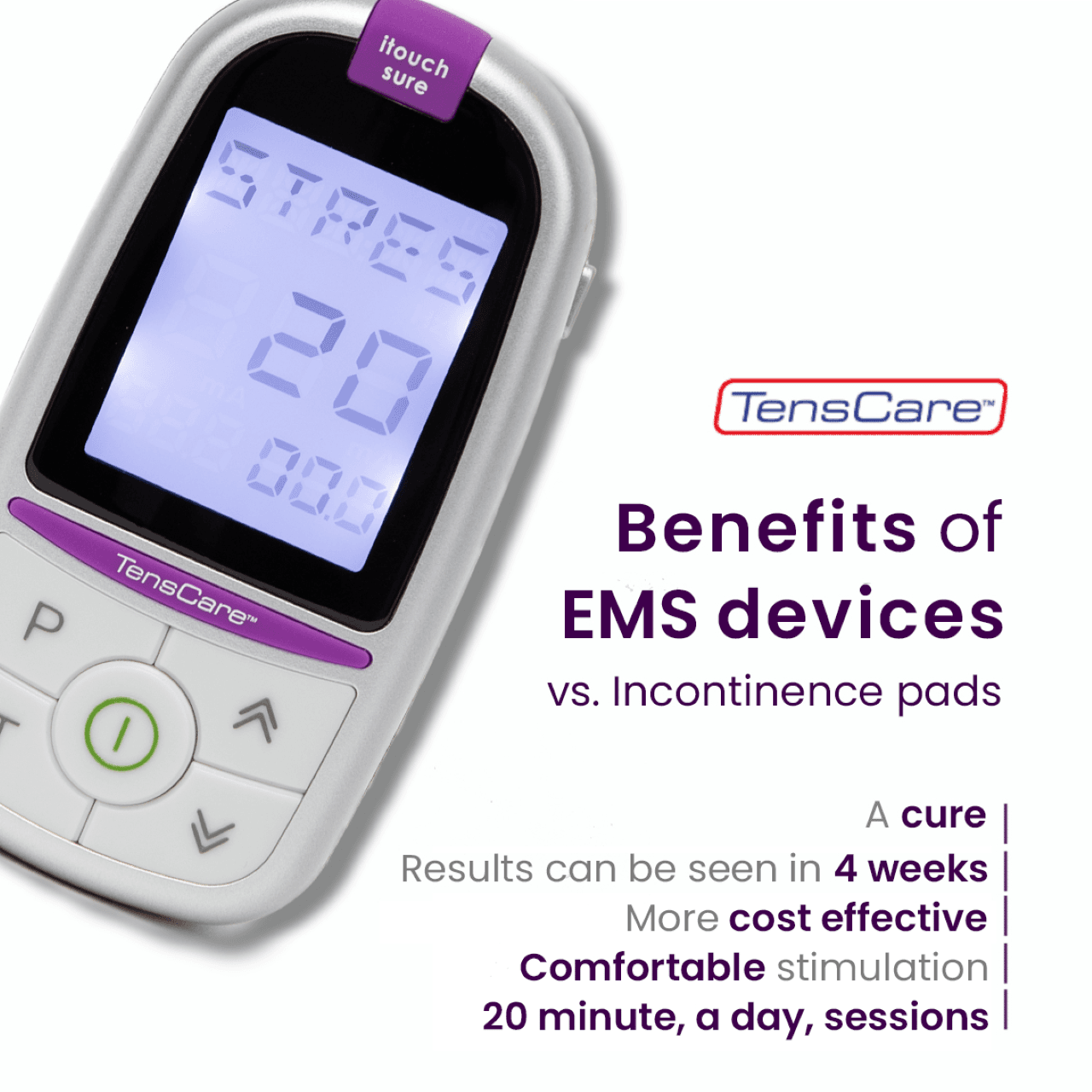 TensCare iTouch Sure 2 1 Unit Image https://cdn11.bigcommerce.com/s-g585yu857h/images/stencil/1280w/products/5053/9947/0052516C__22647__62840.1740668089.png1