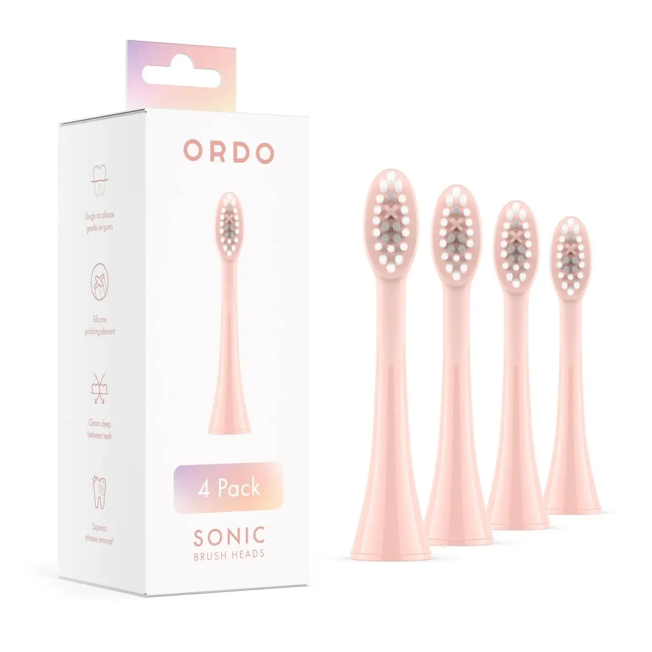 Ordo Sonic Electric Brush Heads Rose Gold 4 Heads Image 1