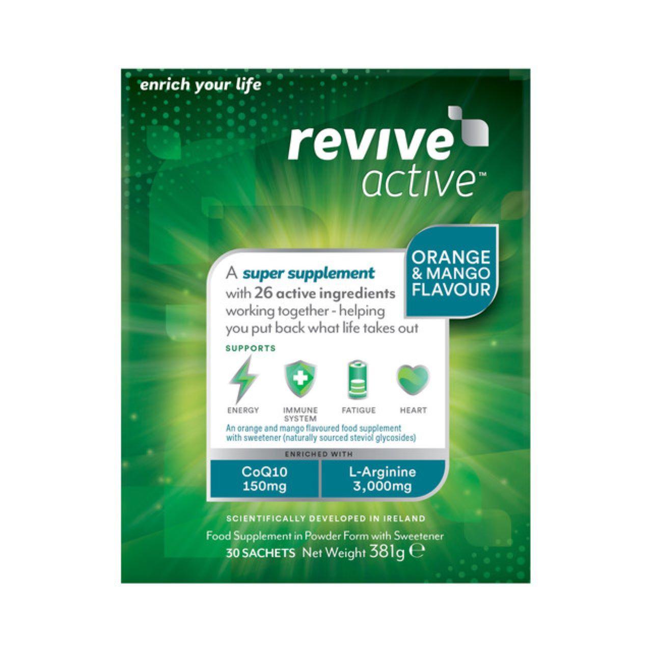Revive Active Active Energy Supplement Orange and Mango Flavour 30 Day Pack Image 1