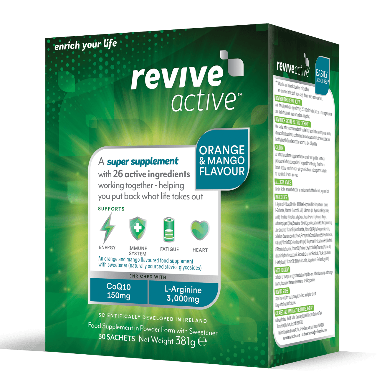 Revive Active Active Energy Supplement Orange and Mango Flavour 30 Day Pack Image https://cdn11.bigcommerce.com/s-g585yu857h/images/stencil/1280w/products/5419/10268/0156038__70013.1740668126.png1