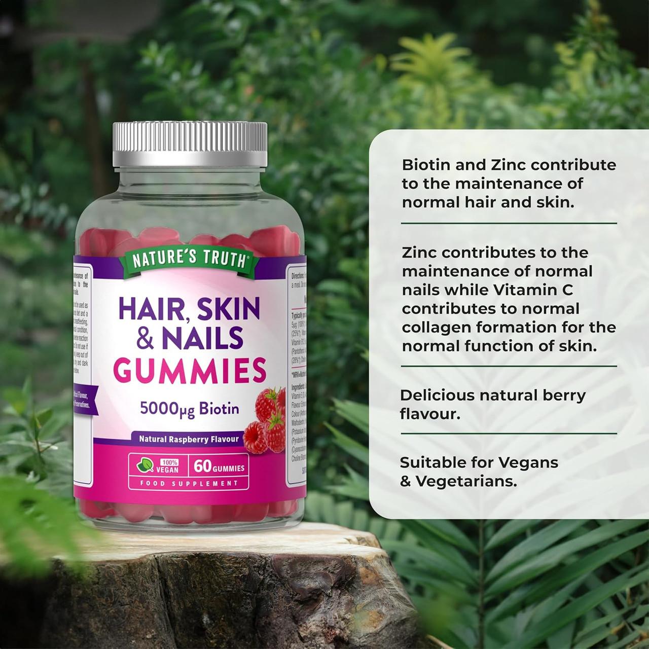 Nature's Truth Hair Skin & Nails Natural Raspberry Flavour 60 Gummies Image https://cdn11.bigcommerce.com/s-g585yu857h/images/stencil/1280w/products/5423/37943/81eVNQ4JX-L._AC_SL1500___86370.1787327799.jpg1