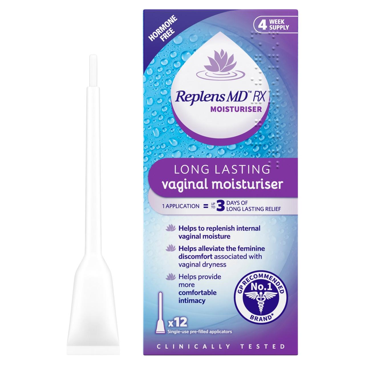 Replens MD Vaginal Moisturiser Pre-Filled Applicators Image https://cdn11.bigcommerce.com/s-g585yu857h/images/stencil/1280w/products/5437/10568/5010724529287_T2__34375.1740668130.jpg1