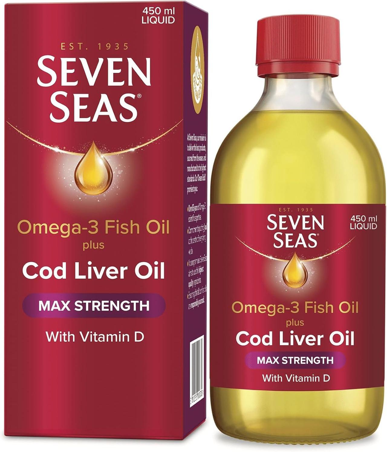 Seven Seas Max Strength Cod Liver Oil 450ml Image https://cdn11.bigcommerce.com/s-g585yu857h/images/stencil/1280w/products/5440/38164/71K0AjLtQSL._AC_SL1500___89136.1787589191.jpg1