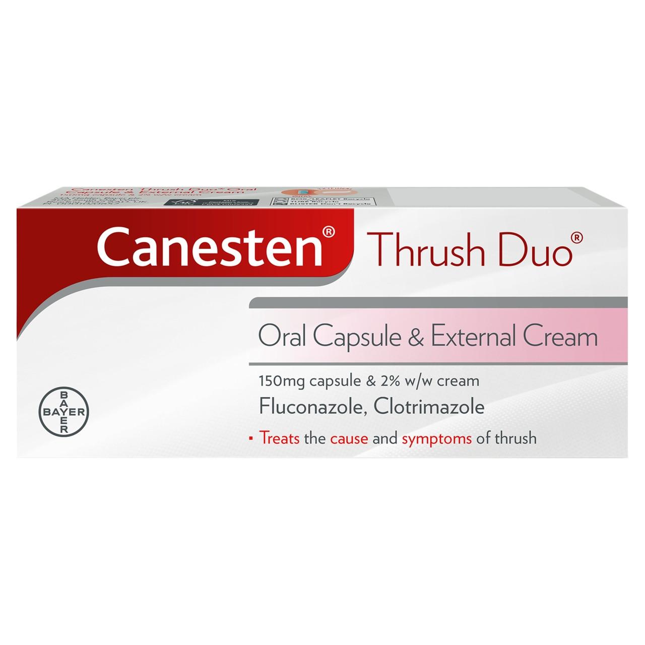 Canesten Thrush Oral Capsule & External Cream 10g Duo Image 1