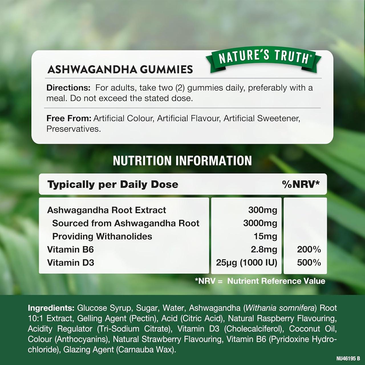 Nature's Truth Ashwagandha 1200mg Natural Raspberry Flavour 60 Gummies Image https://cdn11.bigcommerce.com/s-g585yu857h/images/stencil/1280w/products/5652/37966/81V08EXVWiL._AC_SL1500___78539.1787328493.jpg1