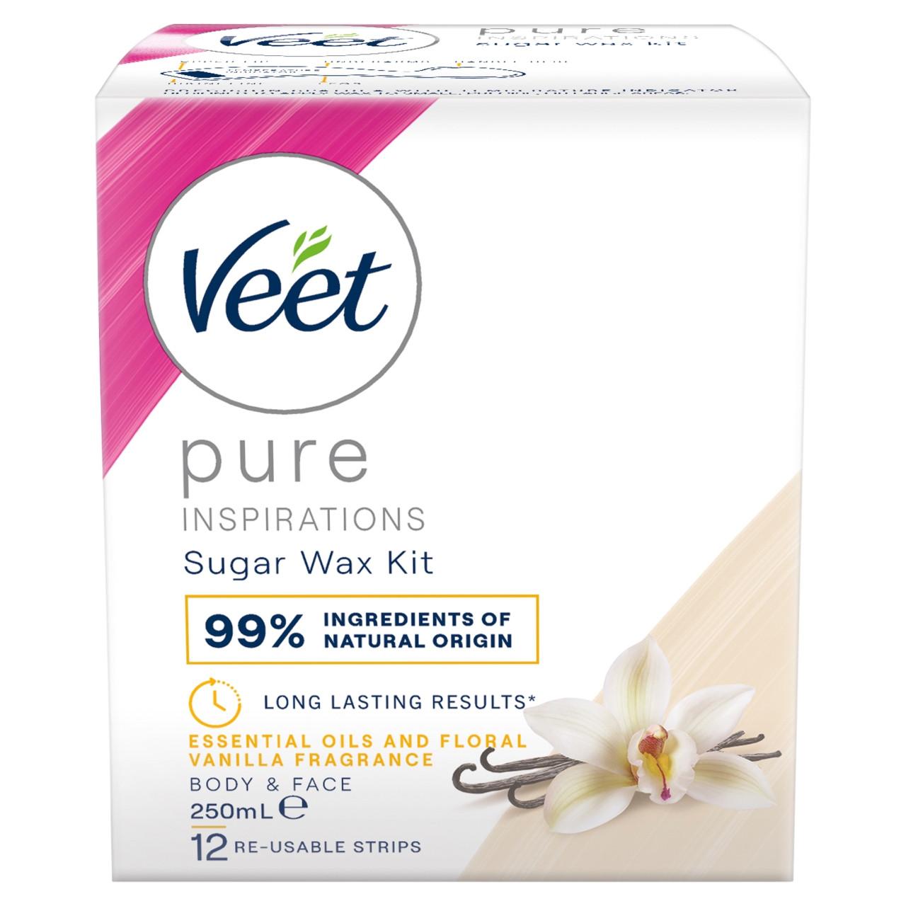 Veet Pure Inspirations Oriental Hot Wax Body & Face Essential Oils & Floral Vanilla 250ml Image 1