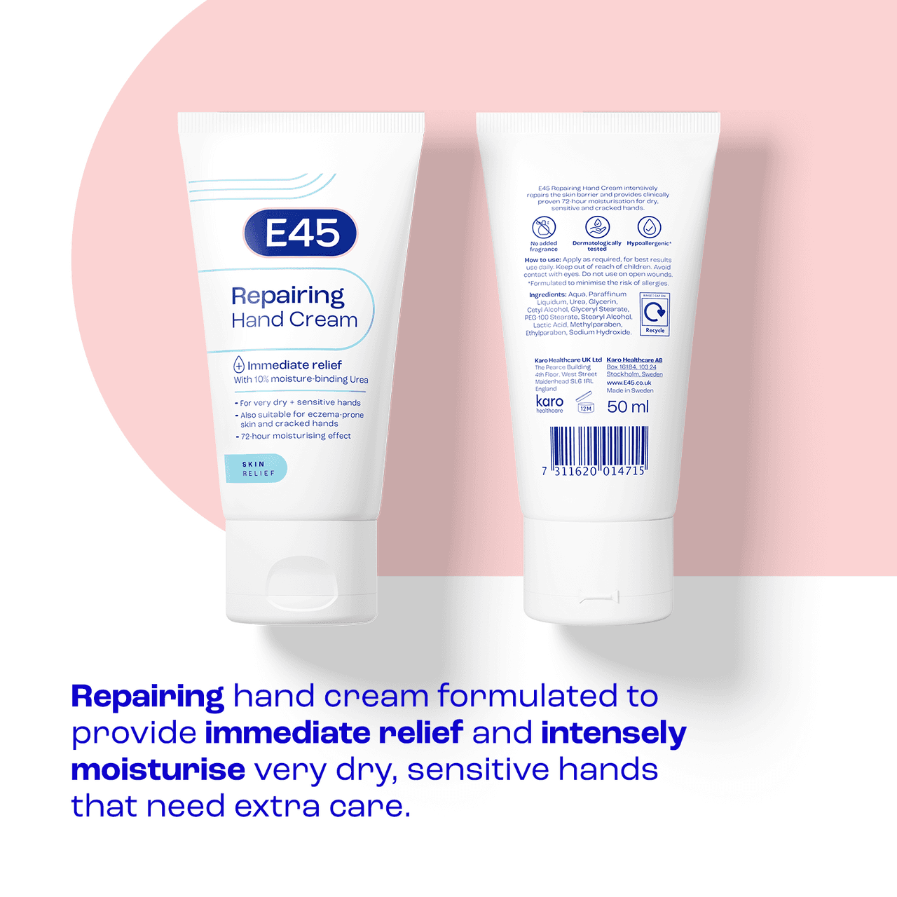 E45 Repairing Hand Cream - For Very Dry Hands 50ml Image https://cdn11.bigcommerce.com/s-g585yu857h/images/stencil/1280w/products/6430/12963/0156143C__25103.1782824379.png1