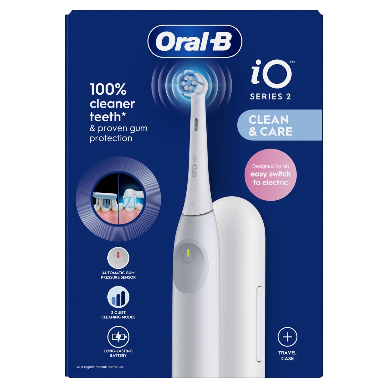Oral-B iO2 White Electric Toothbrush + Travel Case Image 1