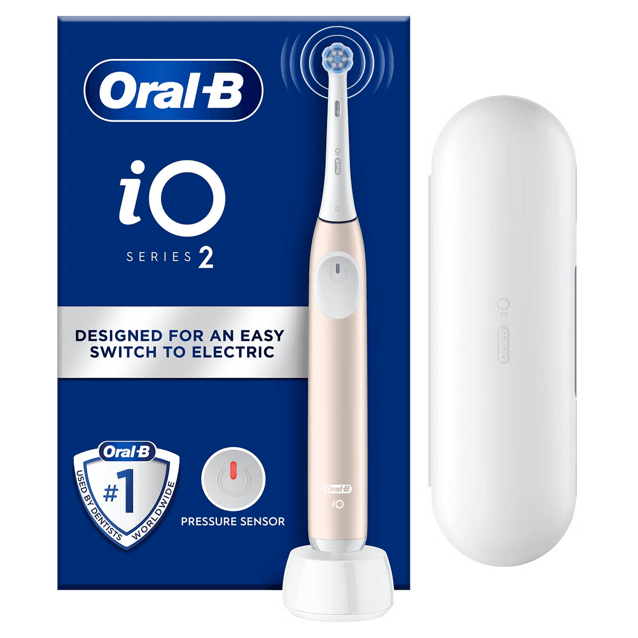 Oral-B iO2 Pink Electric Toothbrush + Travel Case Image 1