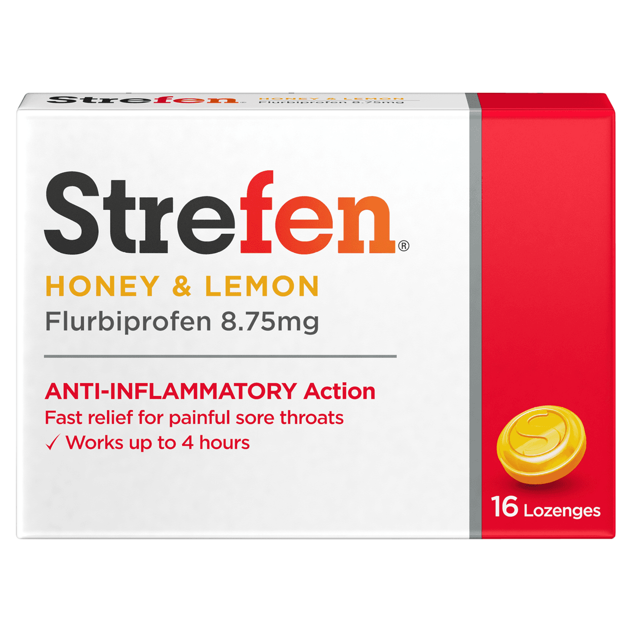 Strefen Honey & Lemon Lozenges 16 Pack Image 1